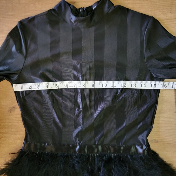 PrettyLittleThing  Black Feather Bottom Dress - Picture 12 of 14